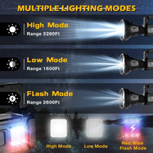 Load image into Gallery viewer, water). Utry Torches Led Super Bright Rechargeable, Long Range Searchlight, 100000 Lumens Led Super Bright Flashlight for Outdoor Emergencies, Camping, Fishing, Hunting and Other Versatile Lighting - ghostswithin