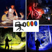 Load image into Gallery viewer, water). Utry Torches Led Super Bright Rechargeable, Long Range Searchlight, 100000 Lumens Led Super Bright Flashlight for Outdoor Emergencies, Camping, Fishing, Hunting and Other Versatile Lighting - ghostswithin
