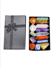 Load image into Gallery viewer, Premium Healing Crystals Kit in Gift Box 7 Chakra Set Tumbled Stones 7 Chakra Stone Set Crystals Sets for Beginners Meditation Stone Yoga Am - ghostswithin