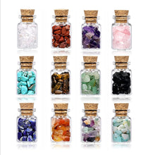 Load image into Gallery viewer, 12 Mini Crystals Stone Chip Bottles Healing Crystal Tumbled Gemstone Wishing Bottles Wicca Stones Set for Balancing Meditation - ghostswithin