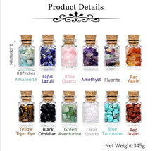 Load image into Gallery viewer, 12 Mini Crystals Stone Chip Bottles Healing Crystal Tumbled Gemstone Wishing Bottles Wicca Stones Set for Balancing Meditation - ghostswithin