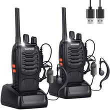 Load image into Gallery viewer, Nineaccy Walkie Talkies Rechargeable Walkie Talkie Long Range 2 way radio Set Walky Talky with Earpieces Handheld Transceiver with LED Light for Adults- (2 Pcs) - ghostswithin