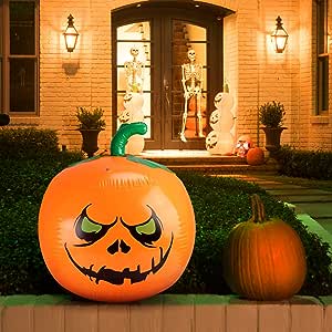 TAROME Halloween Inflatable Pumpkin Scary Haunted House Props Halloween Party Decoration for Indoor Outdoor Yard Lawn Patio Garden Shopping Mall