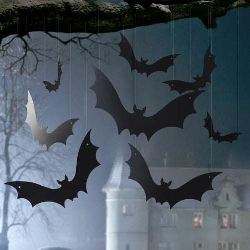 Haunted House Hanging Bats 12 Pack - ghostswithin