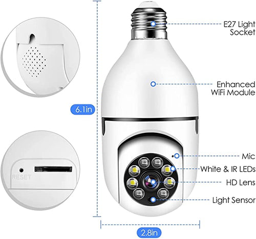 perfect for ghost hunting Bulb camera wifi 2MP Smart Life 5GHz Bulb Lamp Camera, 1080P Wifi - ghostswithin