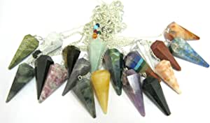 Set of Fifteen Gemstones Cone Pendulums Crystal Healing Reiki Dow