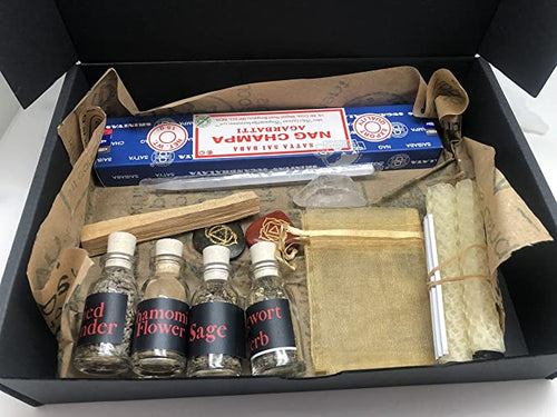 Maverick Toys Complete Witch Kit (Pagan) with Crystals, Herbs, Wand, Spells For Her - Gift For Women Kids Witchcraft - ghostswithin