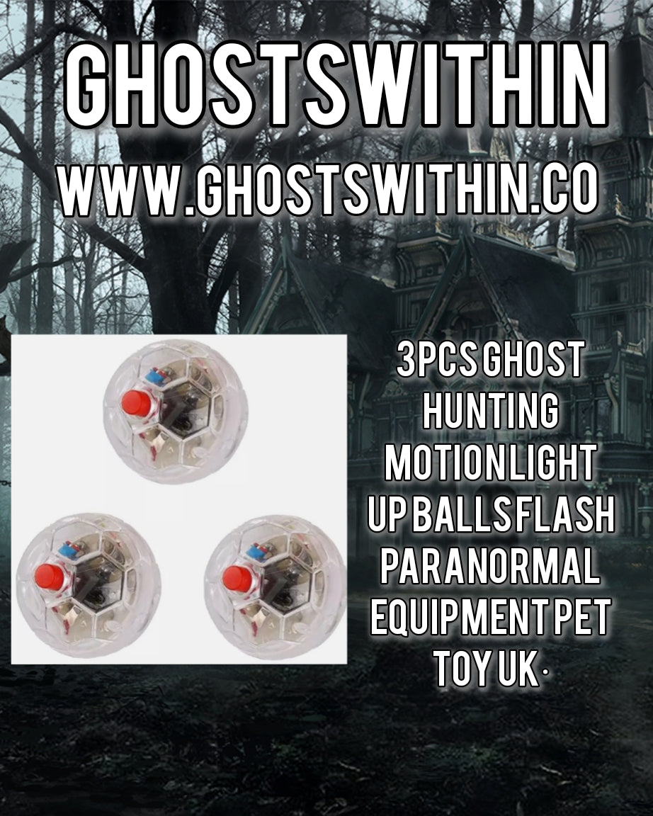 3PCS Ghost Hunting Motion Light Up Balls Flash Paranormal Equipment Pet Toy