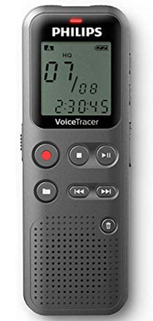 Philips DVT1110 Digital VoiceTracer Audio Recorder Digital Notes Recording 4 GB PC Connection Grey