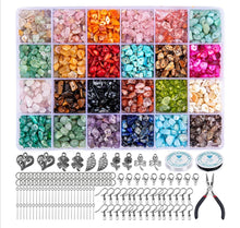Load image into Gallery viewer, SALE!! HONGTEYA 24 Colors Crystal Jewellery Making Kit Natural Gemstone Chip Beads Irregular Crushed Crystal Pieces 5-7mm Stone Bead 1073
