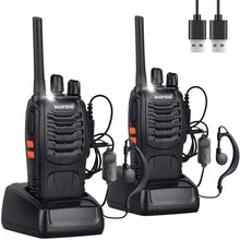 Load image into Gallery viewer, Nineaccy Walkie Talkies Rechargeable Walkie Talkie Long Range 2 way radio Set Walky Talky with Earpieces Handheld Transceiver with LED Light for Adults- (2 Pcs) - ghostswithin

